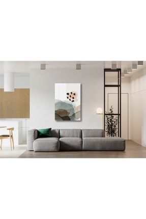 Abstract Desenli Büyük Boyut Cam Tablo - Salon - Hol - Yatak Odası - Mutfak TBL-22001