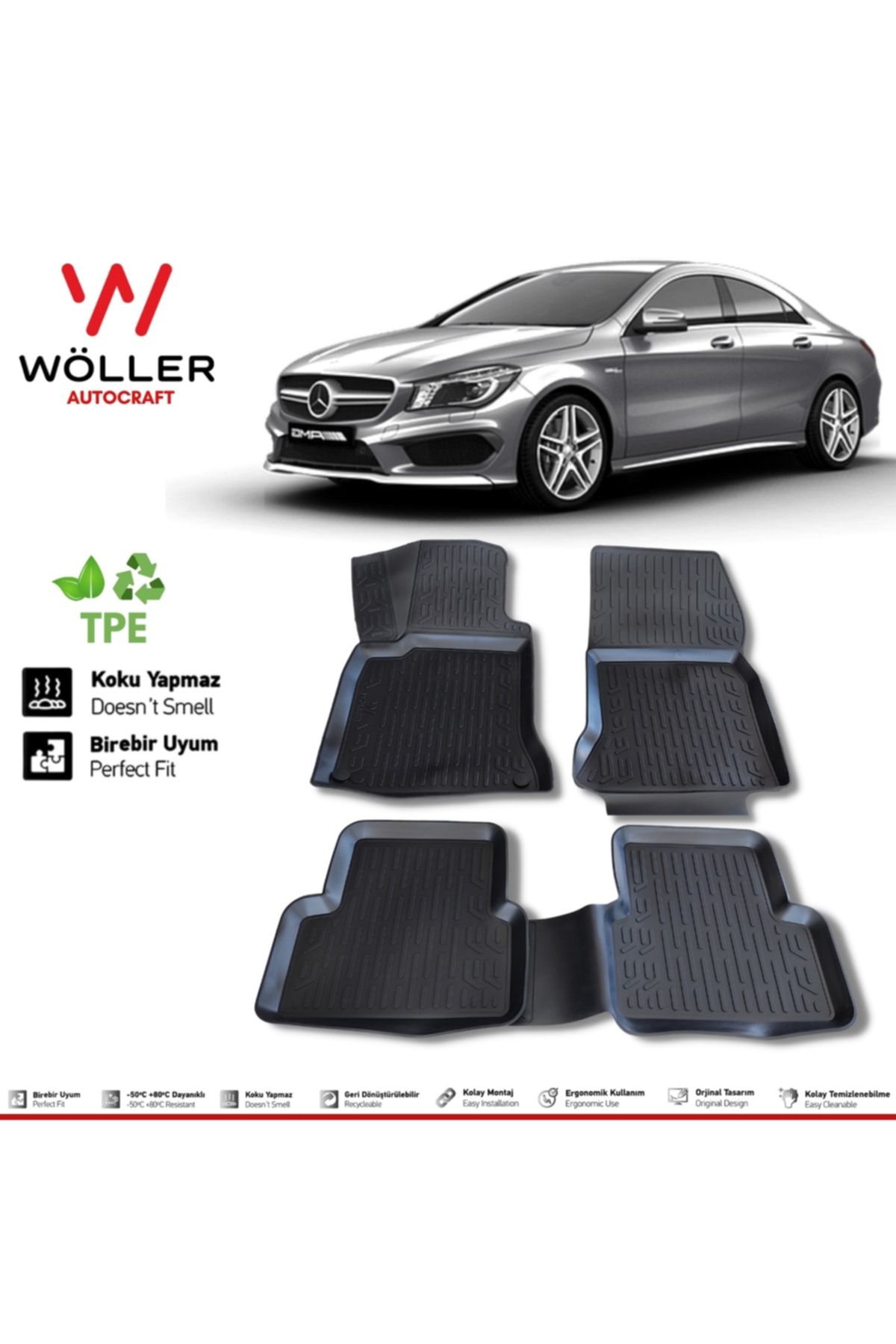 Wöller Mercedes Cla Mat 2013 2018 3D коврик для бассейна wöller3dpaspas056