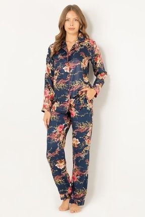 Doğal Viskon Soft Yumuşak Düğmeli Pijama Takımı 002-000836