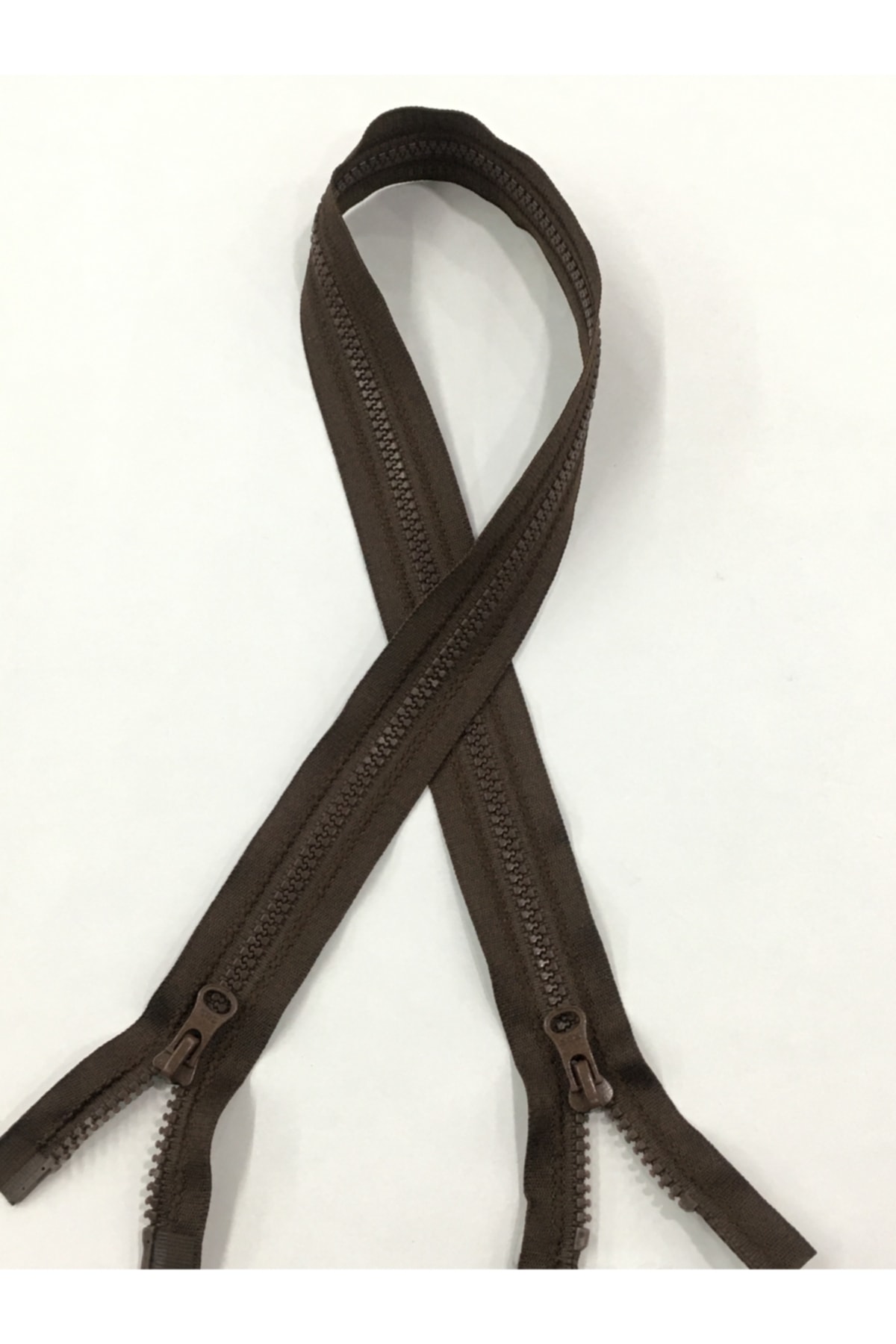 Coat Zipper Double Way 75 Cm Brown Bone Teeth 1123