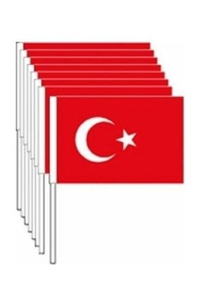 Plastik Çıtalı Kağıt Türk Bayrağı 10 Lu Paket 12.5x20 Cm 43524252