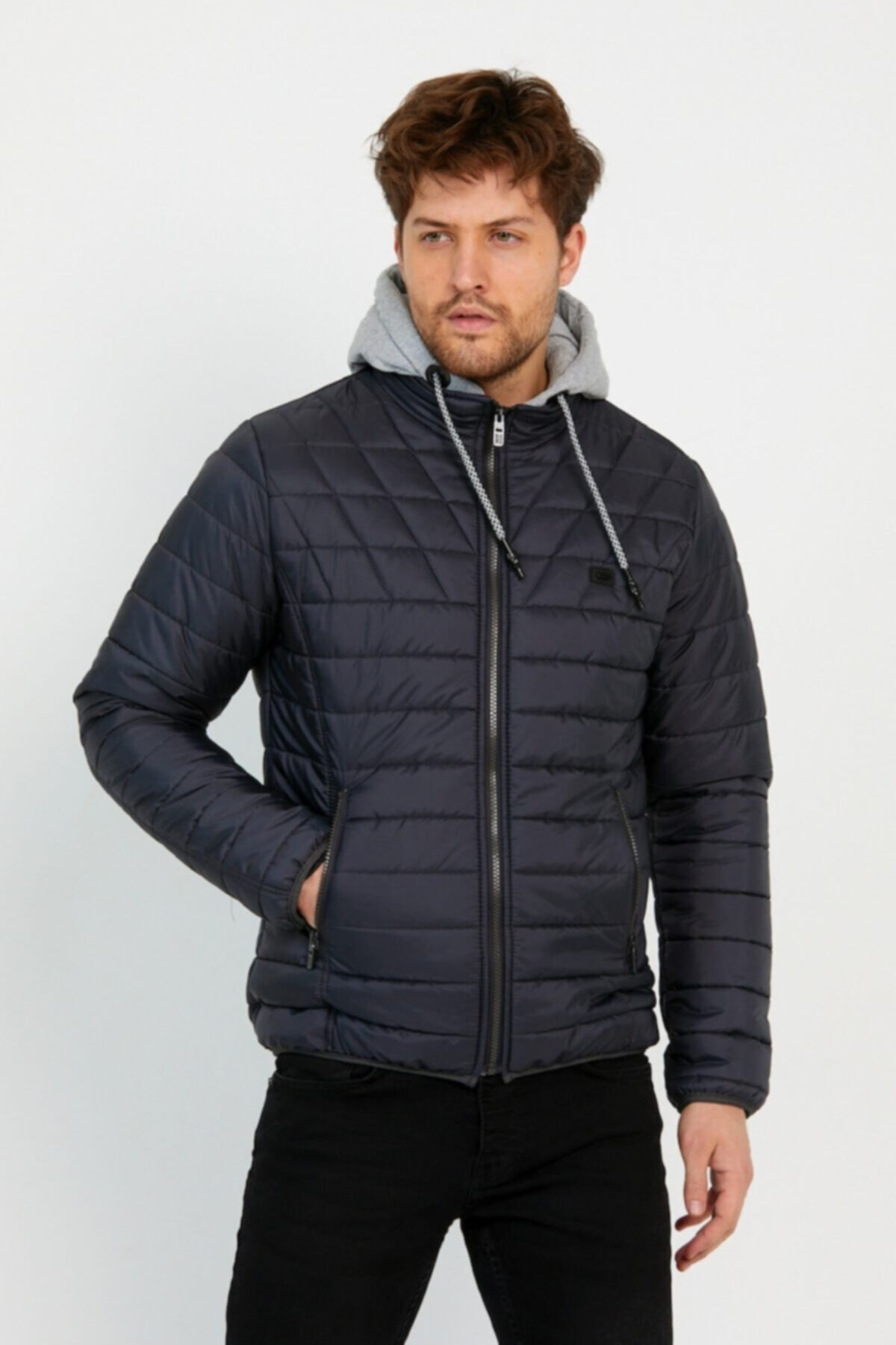 وایز کت پفی کلاه‌دار مردانه - ۰۵۶۳ آنتراسیت