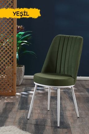 Gold Sandalye - Soho Yeşil- Metal Beyaz Ayak goldbeyazayak