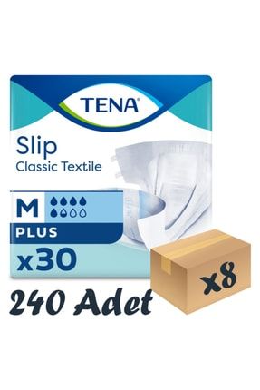 Slip Classic Plus Tekstil Belbantlı Hasta Bezi, Orta Boy (m), 5.5 Damla, 30'lu 8 Paket 240 Adet BSLTNA0008335