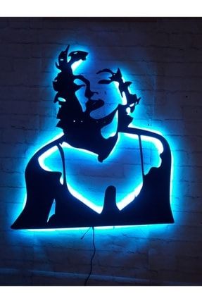 Marilyn Monroe Rgb Led Işıklı Ahşap Mdf Dekoratif Tablo ltatasarım309