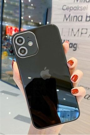 Iphone 11 Kamera Korumalı Gerçek Cam Dış Yüzeyi Parlak Logolu Kılıf EBOTEK-PARLAKCAM-BASKILI-11