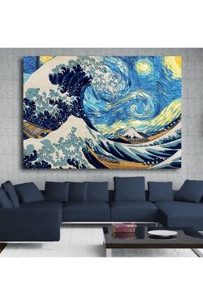 Tablo - Yıldızlı Gece - Hokusai - Vincent Van Gogh - Kanagawa Kapalı Büyük Dalga cek560