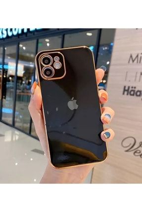 Iphone 11 Pro Max Kamera Korumalı Gold Detaylı Electro Lüx Silikon Kapak EBOTEK-GLSY-11MAX
