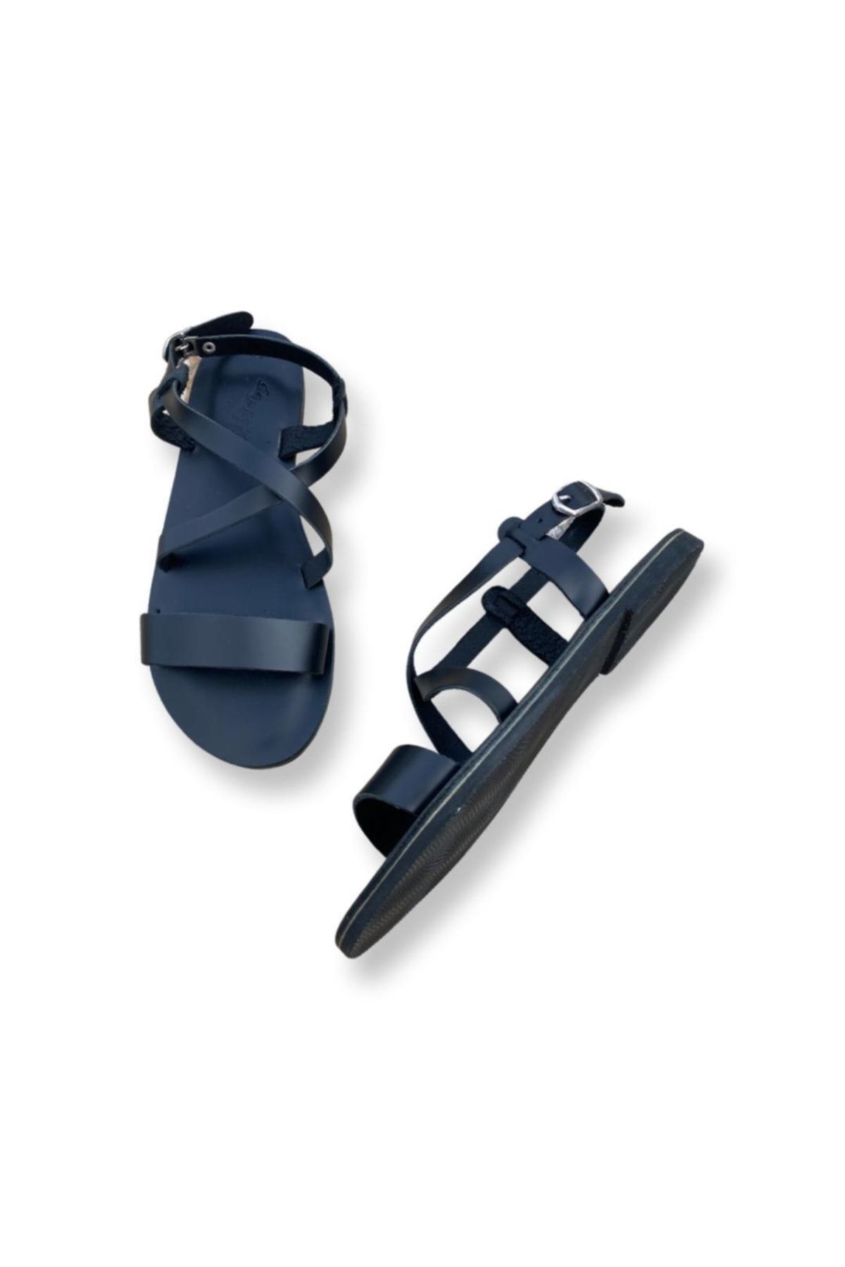 صندل سیاه زنانه های چرمی واقعی M2031 DaphneSandals