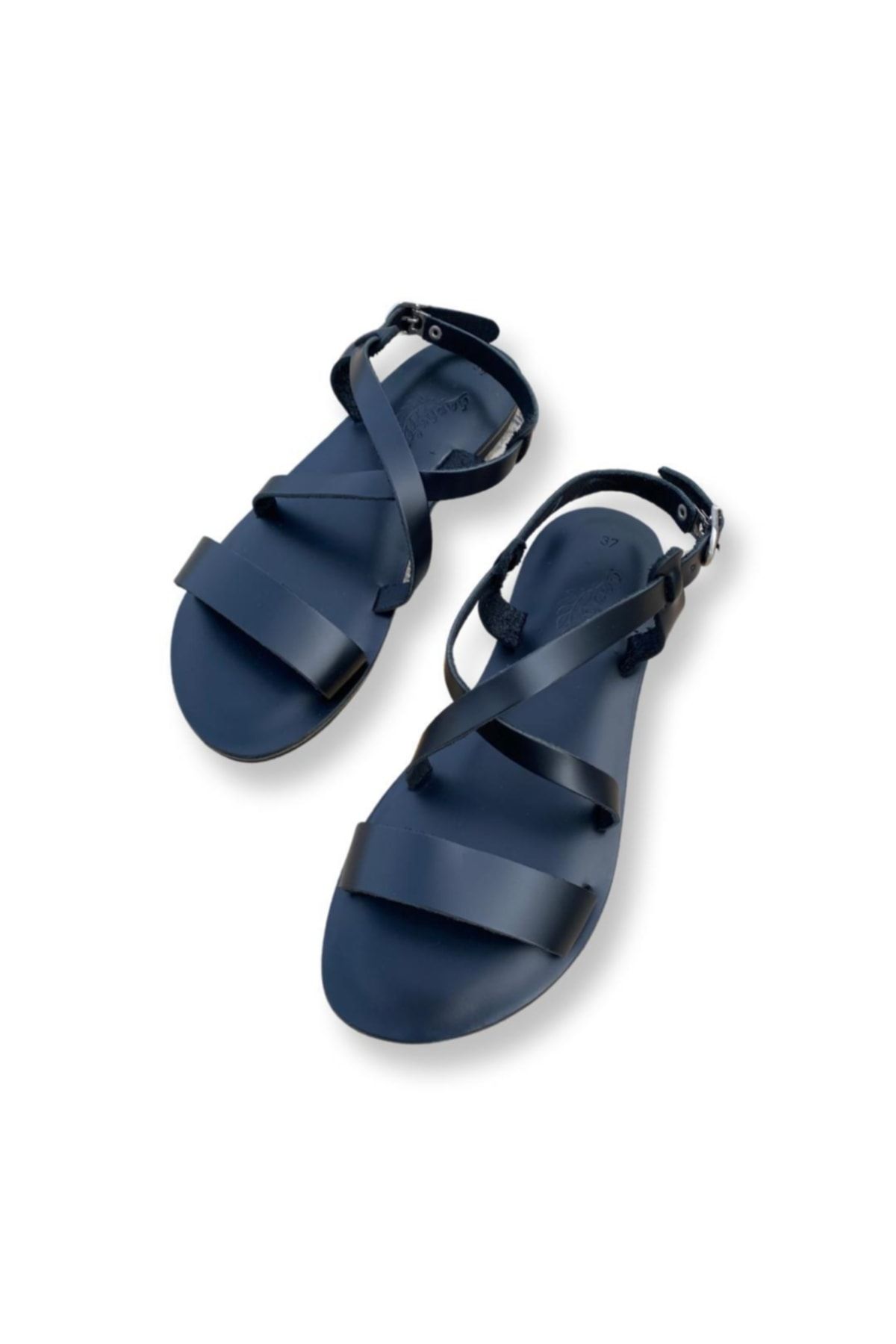 صندل سیاه زنانه های چرمی واقعی M2031 DaphneSandals