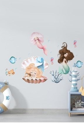 Çocuk Odası Deniz Kızı Ariel Prenses Yeni Sezon Duvar Sticker Pvc dnsh69