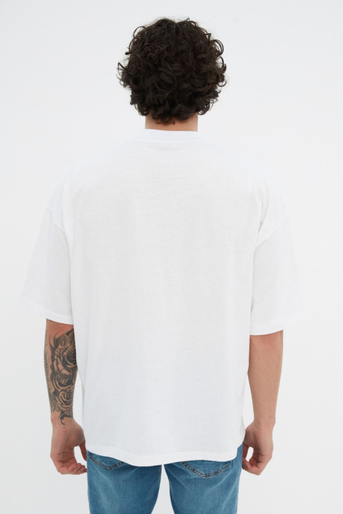 Trend Alaçatı Stili T-Shirt - White - Oversize - Trendyol