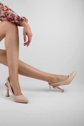 Capella Kadın Topuklu Ayakkabı Topuk Açık Kurdela Detaylı-nude B1705