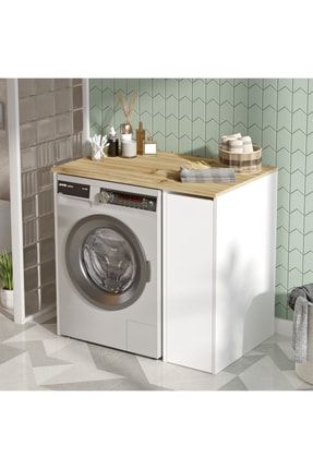 Diana Çamaşır Makinesi Dolabı Çekmeceli Keçe-beyaz SA1-WK