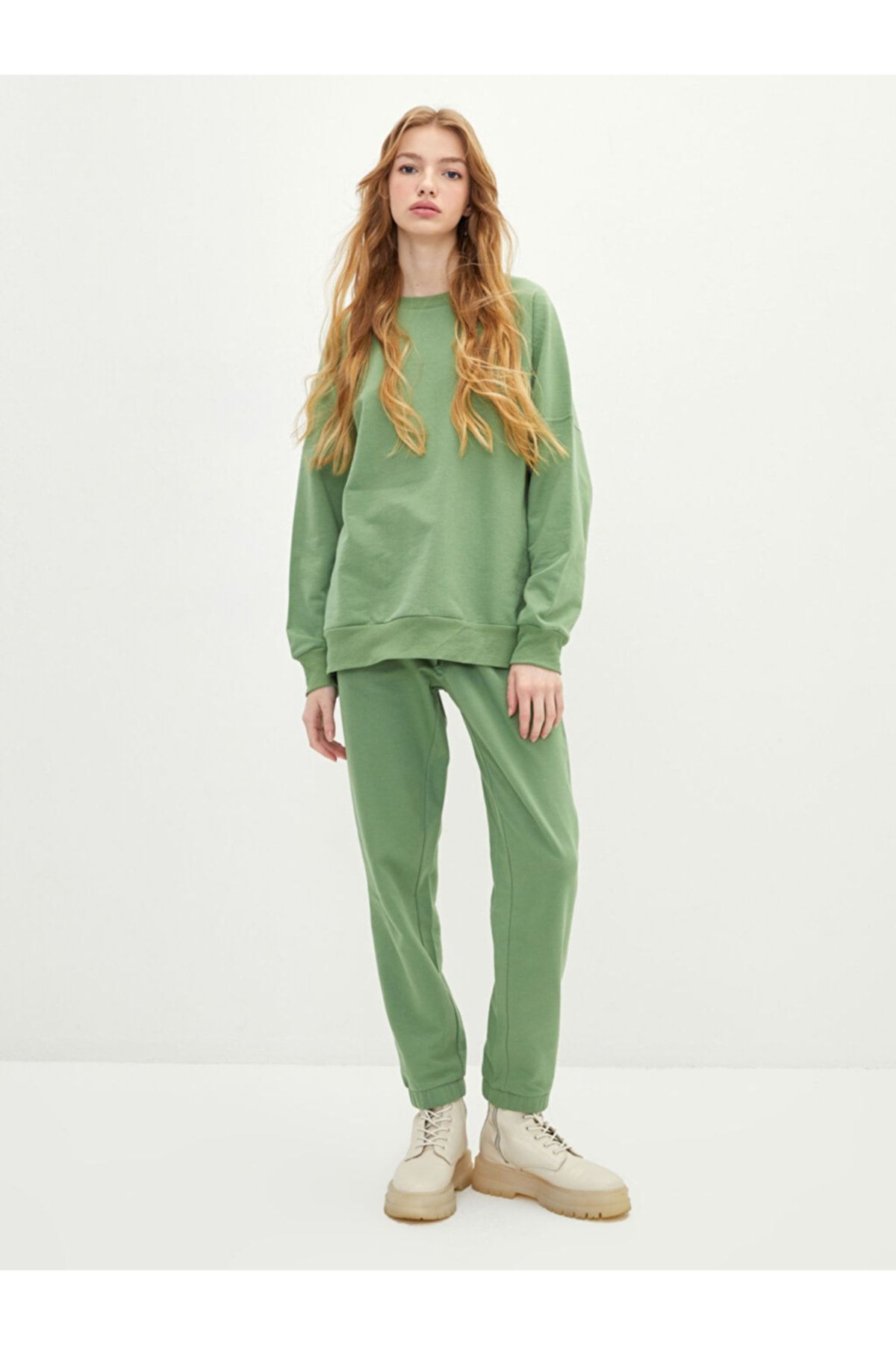 LC Waikiki Sweatshirt Grün Regular Fit FN6918