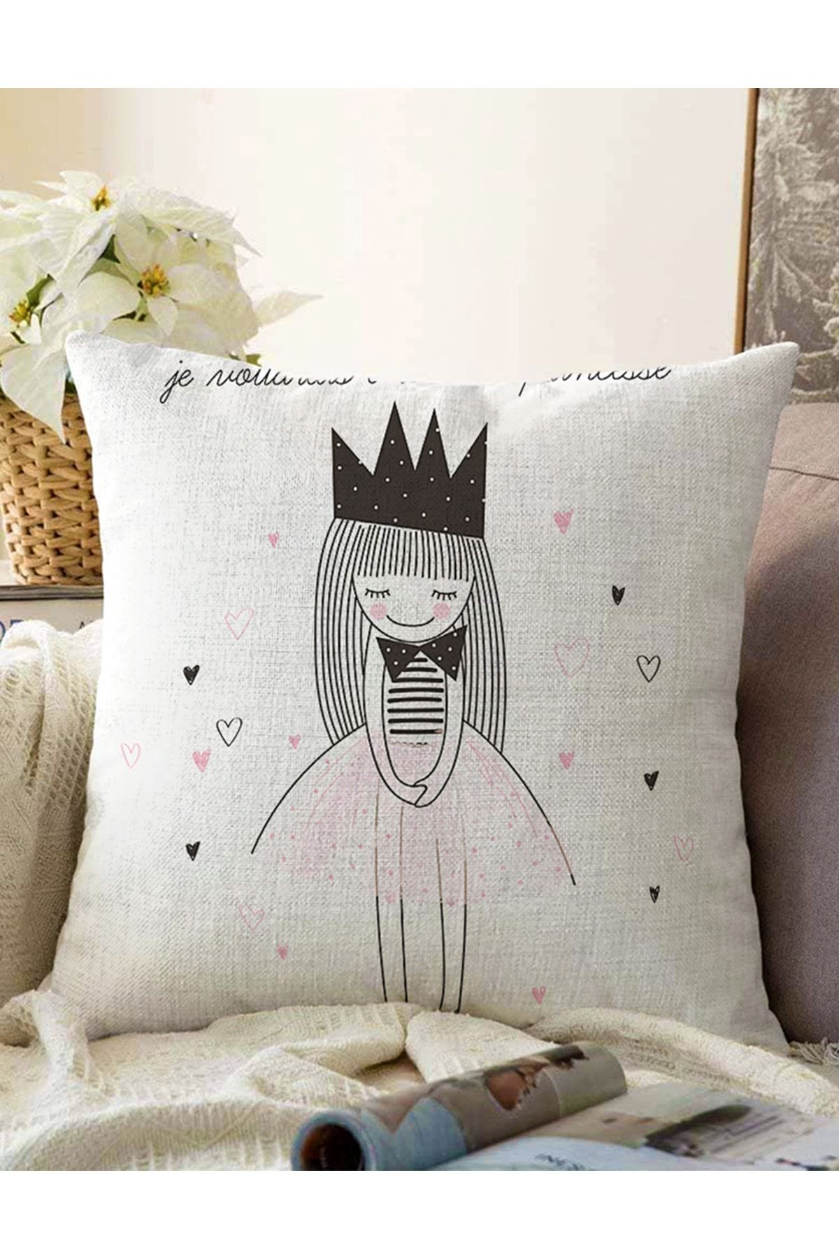 Realhomes Je Noudrais Etre Une Princesse Husă De Pernă Decorativă Cu Două Fețe Raschel Cu Imprimeu Digital - 43 x 43
