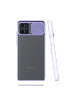 Samsung Note 10 Lite (A81) Kamera Slayt Korumalı Kılıf (ŞIK TASARIM) Lila nzhtek052580