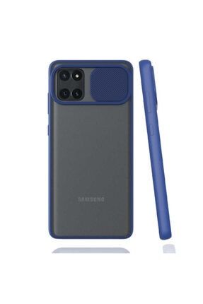 Samsung Note 10 Lite (A81) Kamera Slayt Korumalı Kılıf (ŞIK TASARIM) Lacivert nzhtek052580