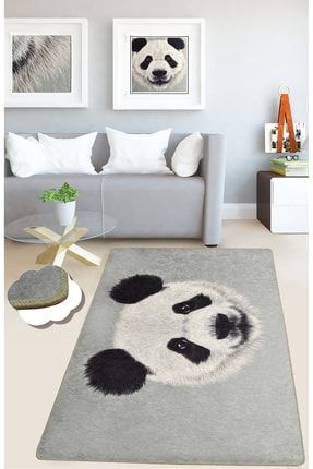 Huge Panda Djt Dekoratif Modern Yıkanabilir Kaymaz Taban Halı 86821259618041