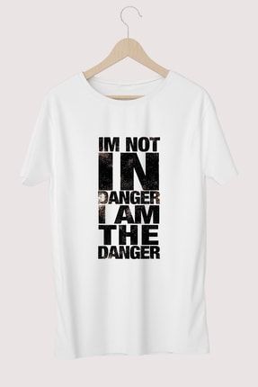 Kadın Beyaz I Am The Danger Baskılı T-shirt gr0011kt