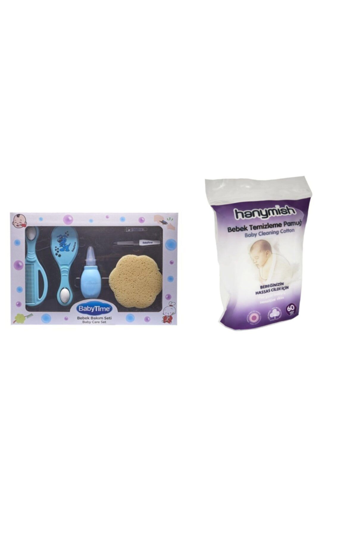 Babytime Bebek Bakım Seti + Hanymish Temizleme Pamuğu