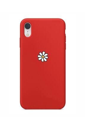 Papatya Tasarımlı Iphone Xr Kırmızı Telefon Kılıfı PAPATYAMC3