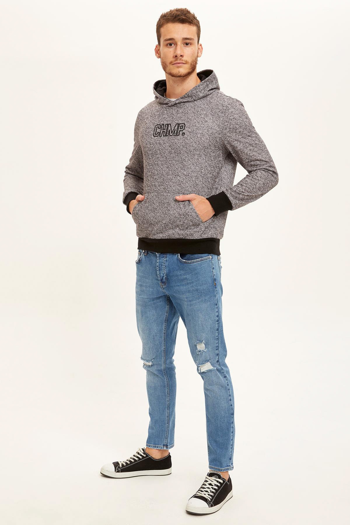 سویشرت مردانه خاکستری دفاکتو | R4504AZ20AU اورجینال - تصویر 5