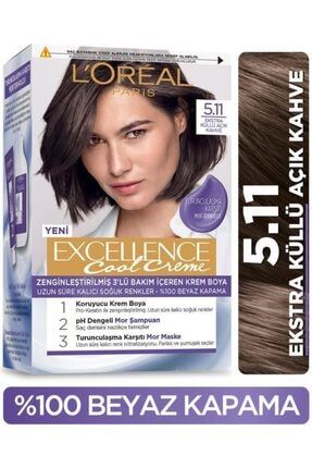 l oreal paris l oreal paris excellence cool creme sac boyasi 6 11 ekstra kullu koyu kumral fiyati yorumlari trendyol