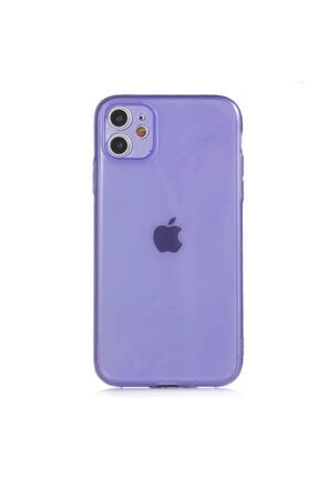 Apple Iphone 11 (6.1) Kılıf Kamera Korumalı Renki Transparan Silikon Kapak Apple iPhone 11 Kılıf-04038