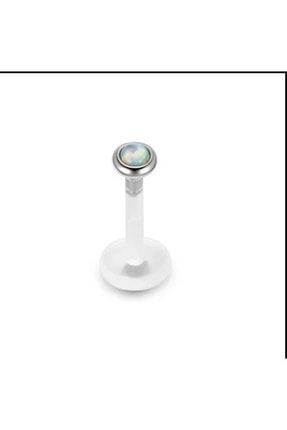Gümüş Bioplast Opal Taş Labret Piercing LBRT7266
