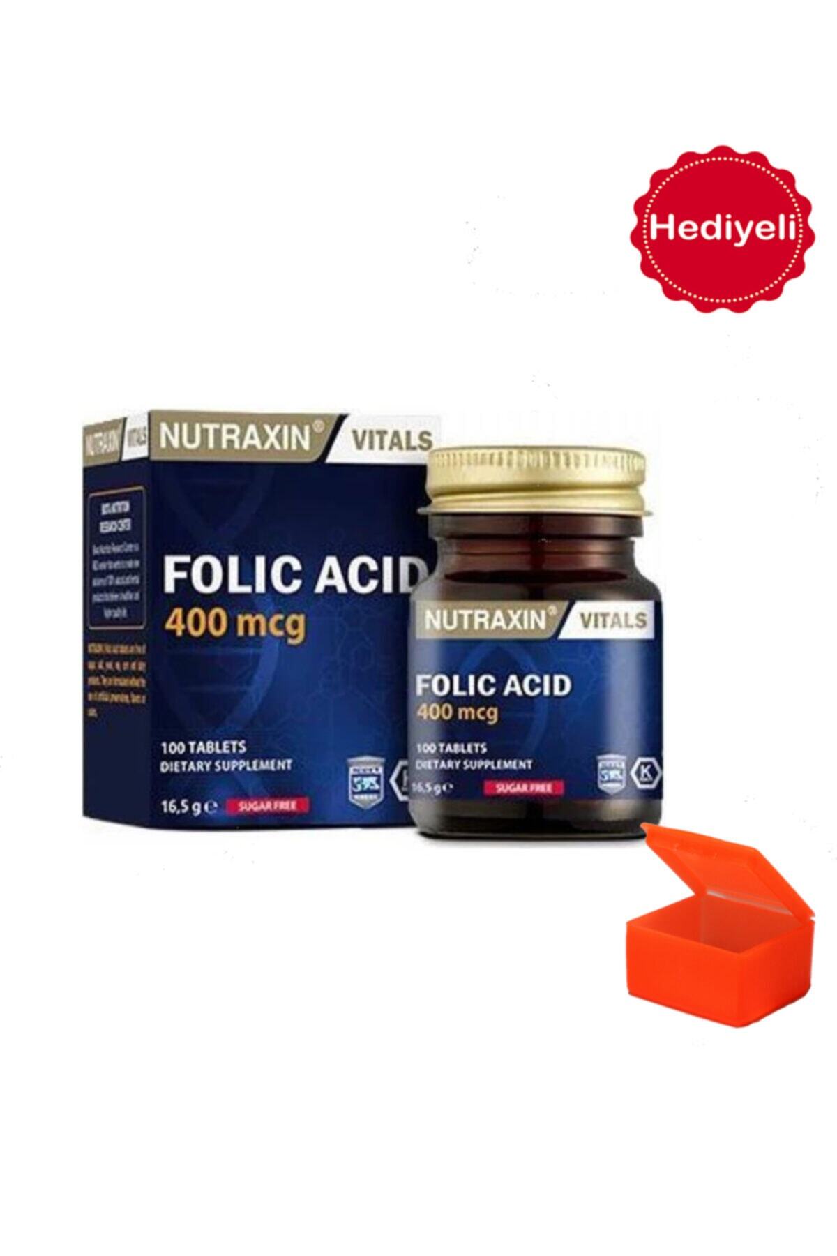 فولیک اسید 400 مک گرم 100 قرص + جعبه قرص هدیه Nutraxin اورجینال - تصویر 4