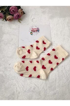 Anne Kız Kalpli Çorap Seti şapkakidsçorap01