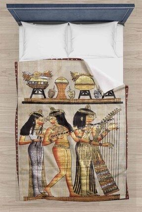 Else Mısır Etnik Figürlü Kadınlar Çift Kişilik 3d Desenli Battaniye Elseciftkisilikte65