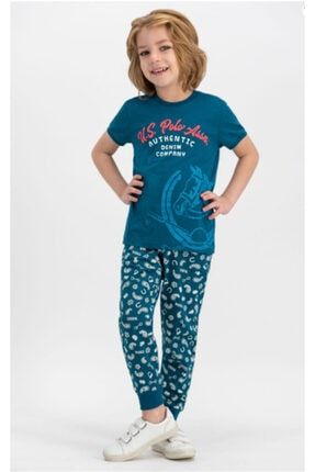 Erkek Çocuk Mavi Kısa Kollu Pijama Takımı us615 US615