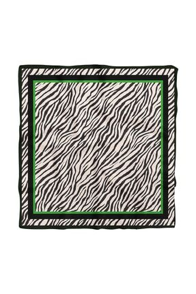 Kadın Siyah Beyaz Zebra Desenli Bandana 50x50 cm bnhylg219