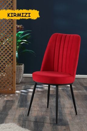 Gold Sandalye - Kırmızı - Metal Siyah Ayak goldsiyahayak
