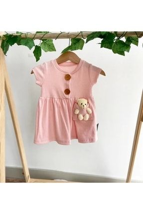 Kız Bebek Ayıcıklı Elbise Ps625