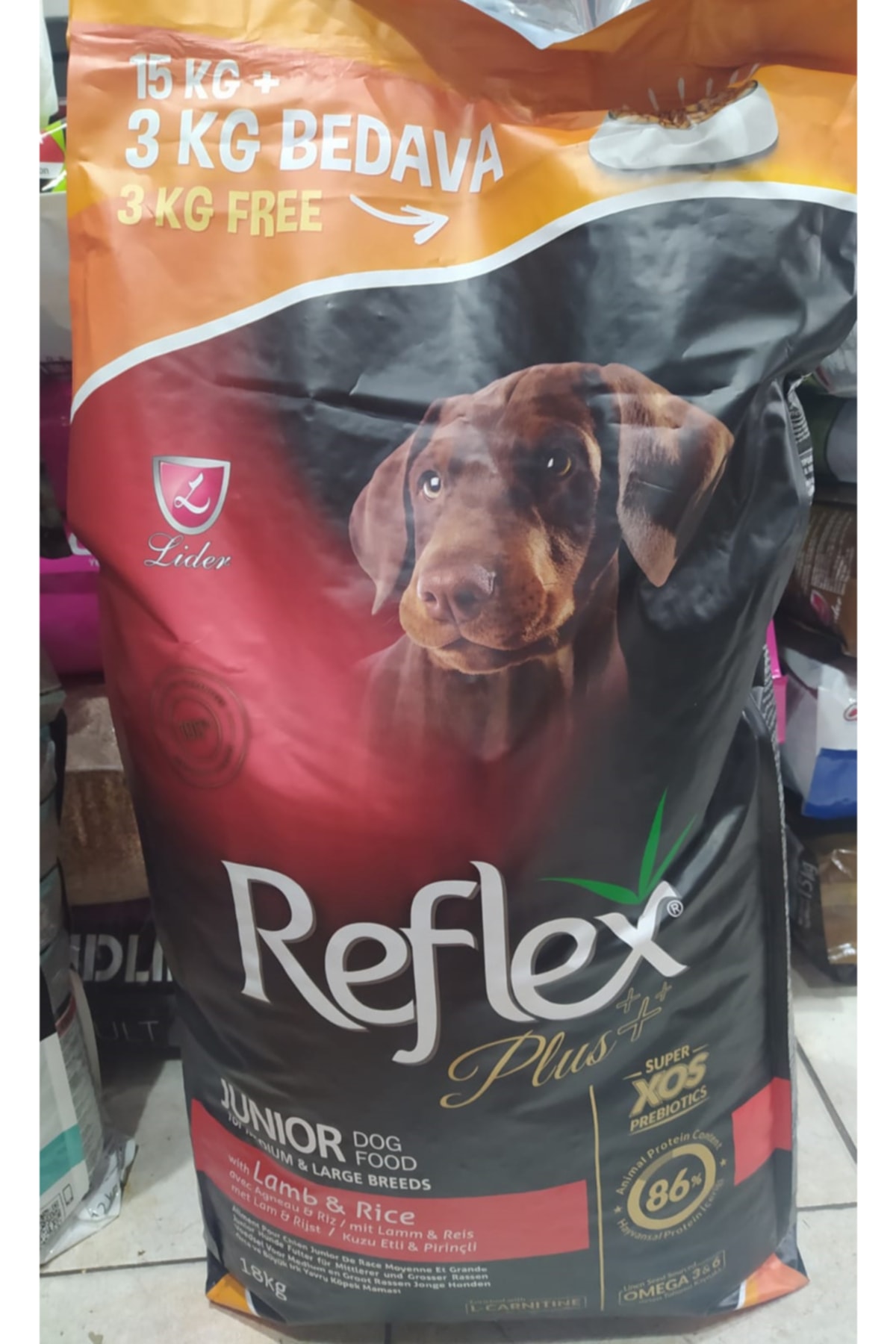 Reflex Plus Kuzulu Orta Ve Büyük Irk Yavru Köpek Maması 15 Kg +3 Bonus Paket
