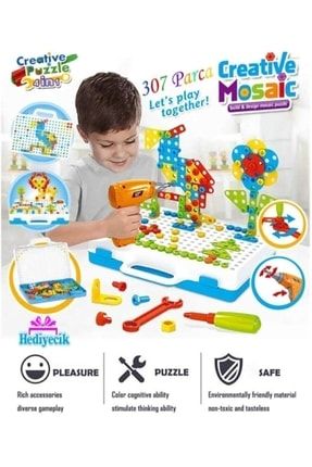 - Creative Mosaic Eğitici Matkaplı 3d Mozaik Puzzle 11b Build Design Tamir Seti 307 Parça 4644