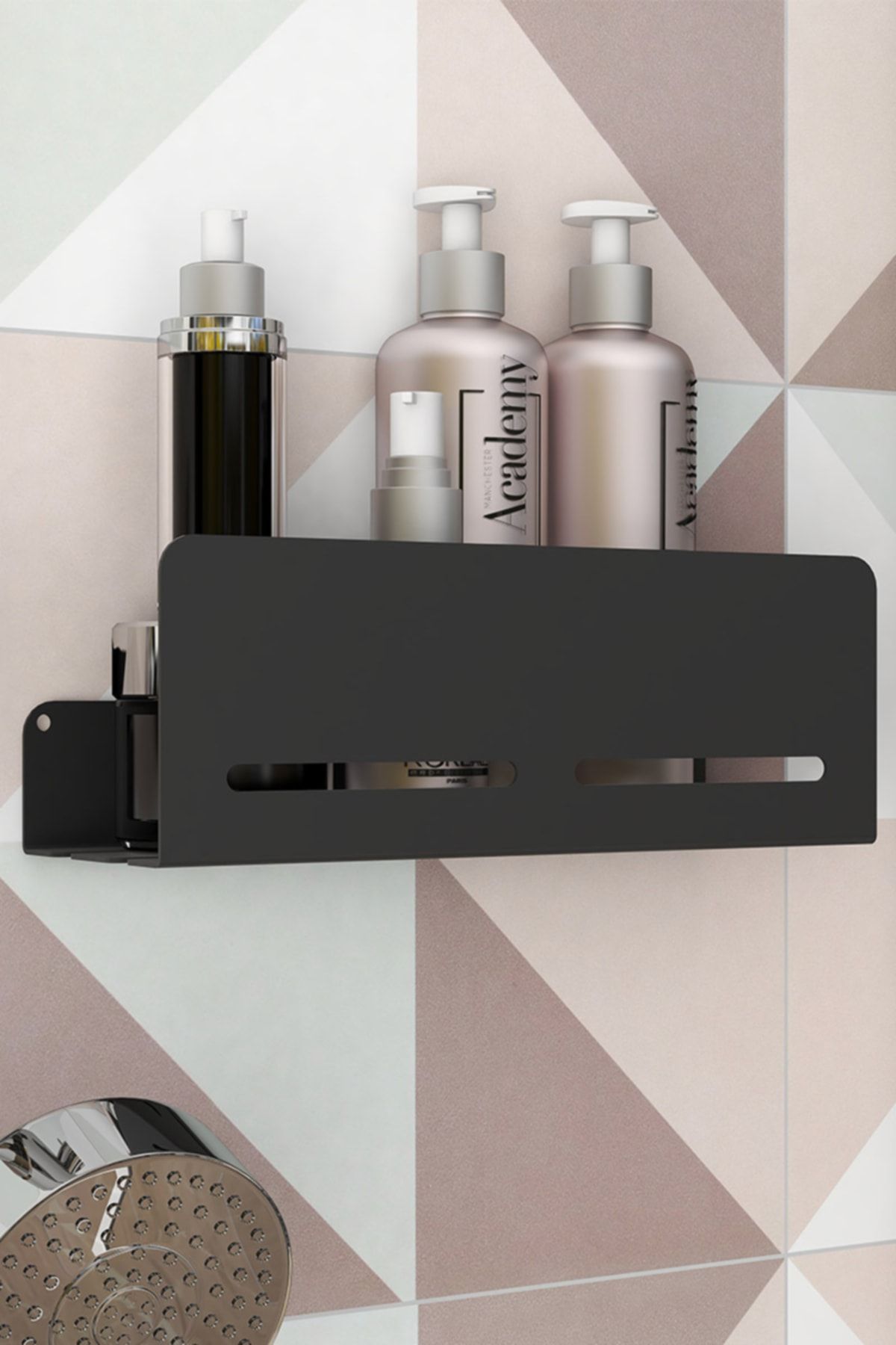 Rosyvien Raft De Duș Din Metal, Raft Negru Pentru Șampon Pentru Baie, Suport Pentru Organizator Pentru Toaletă De Bucătărie Organizator Modern Pentru