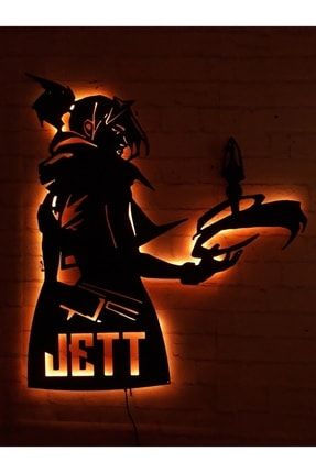 Jett Fps Oyuncu Gamer Rgb Led Işıklı Ahşap Mdf Dekoratif Tablo ltatasarım203