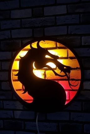Mortal Kombat Ejderha Led Işıklı Tablo Ahşap Duvar Dekorasyonu ltatasarım325