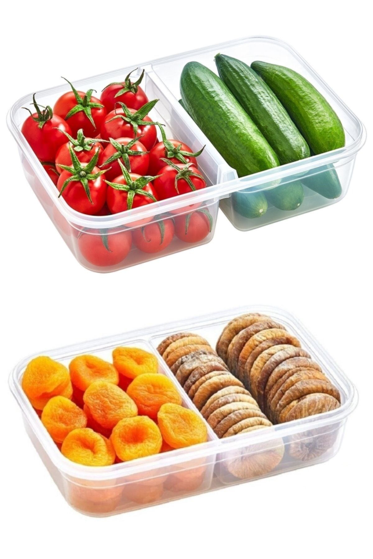 Buffer-® 2 Compartments 1 Liter Food Container + 4 Compartments 1 Liter Food Storage Container with Leak-Proof Locking Lid 4