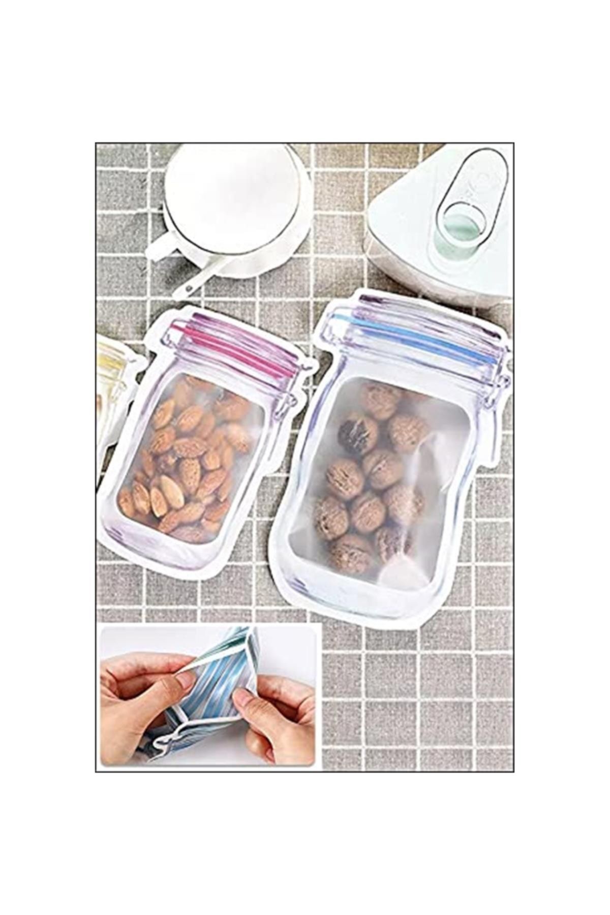Egehome-- 10 Pcs 2 Size Jar Looking Ziplock Bags 5pcs. 500ml+5ad. 620ml 3