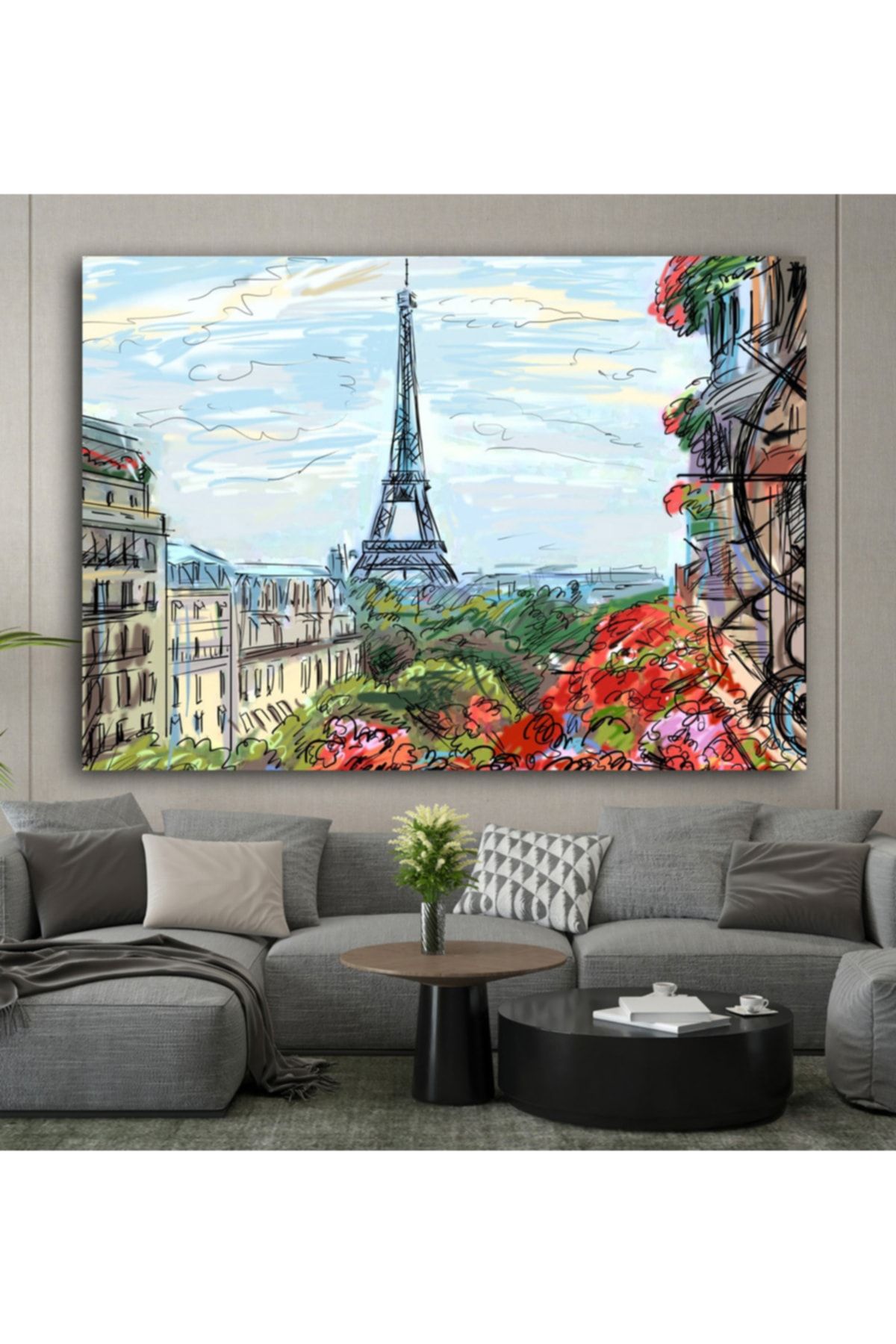 kanvas Tablo -eyfel Kulesi - Paris Boyama - Manzara