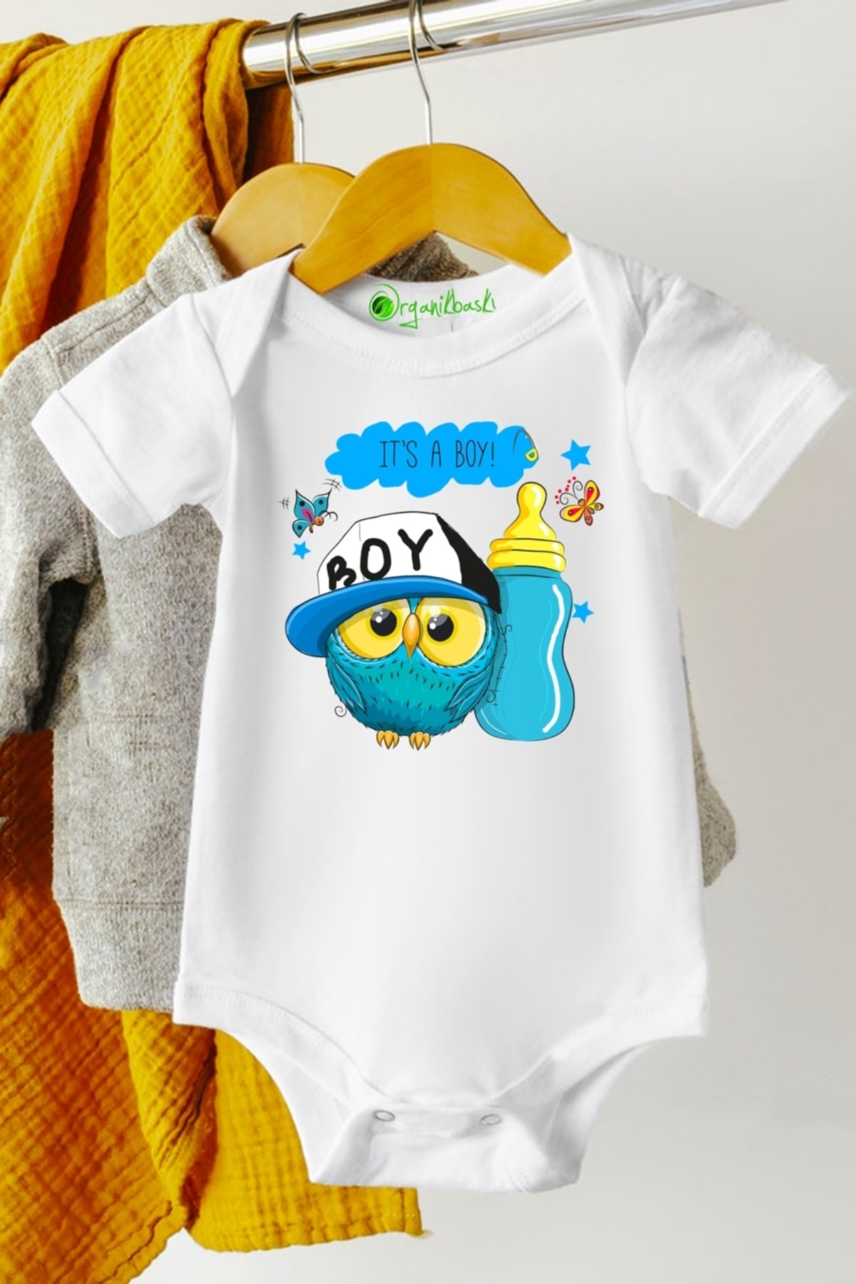 بادی نوزادی پسرانه سفید ScubaPromoTurkey | ORGNKUNİX77 اورجینال - تصویر 2