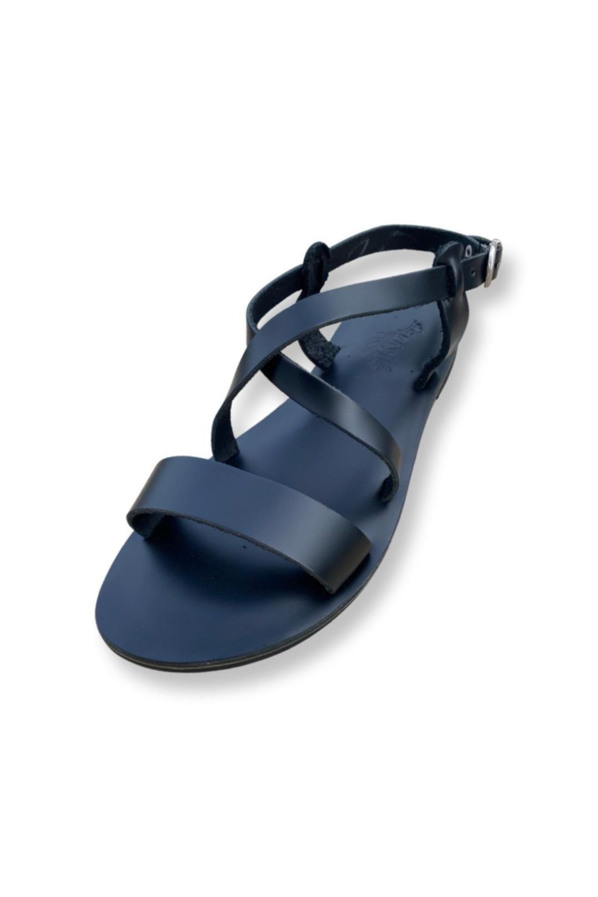 صندل سیاه زنانه های چرمی واقعی M2031 DaphneSandals