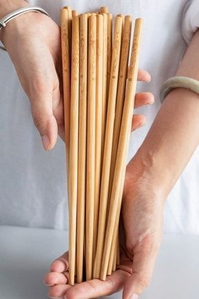 Profesyonel Chopsticks Çin Restorant Yemek Çubuğu Yıkanabilir Tekrar Kullanılabilir Ahşap 10 Çift il22e