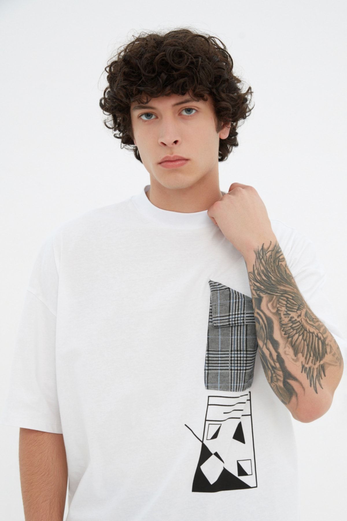 Trend Alaçatı Stili T-Shirt - White - Oversize - Trendyol