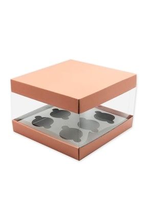 Asetatlı 6'lı Cupcake Kutusu (10 Adet) asetat8